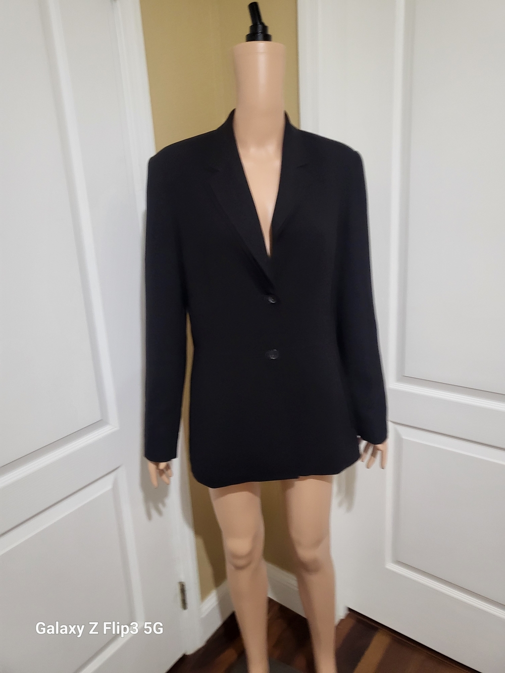 Laura Scott Black Two-Button Women's Blazer ( 12) Pre-owned